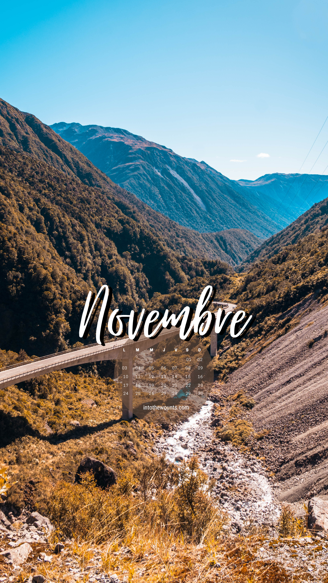 Fond d'écran novembre 2025 avec et sans calendrier pour pc et ordinateur