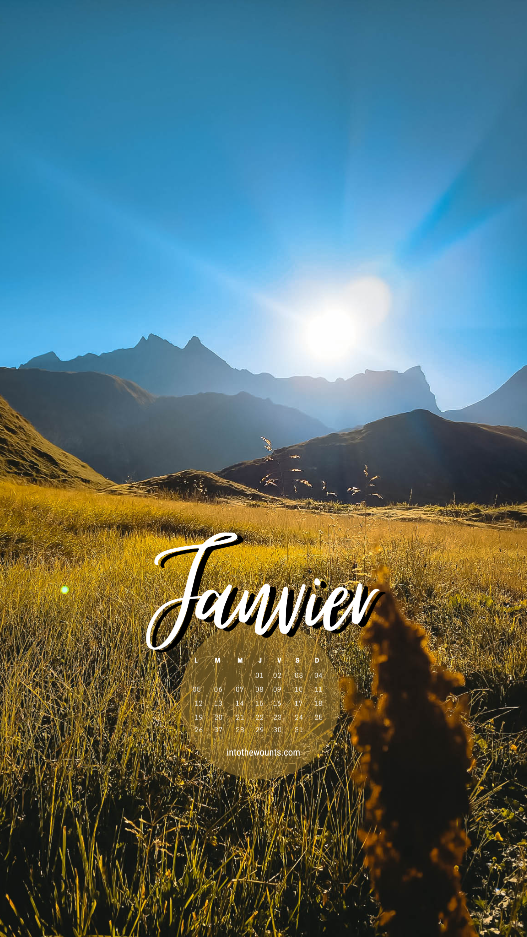 Fond d'écran janvier 2026 avec et sans calendrier pour pc et ordinateur