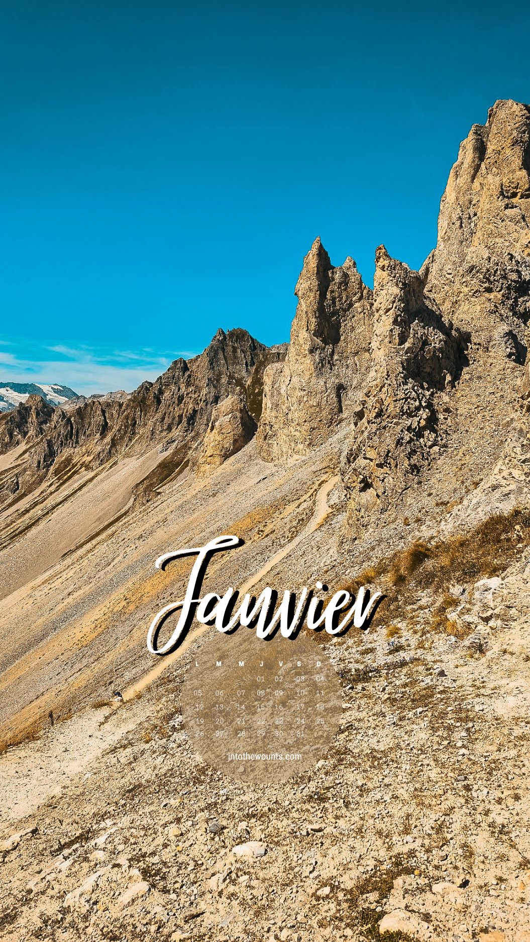 Fond d'écran janvier 2026 avec et sans calendrier pour pc et ordinateur