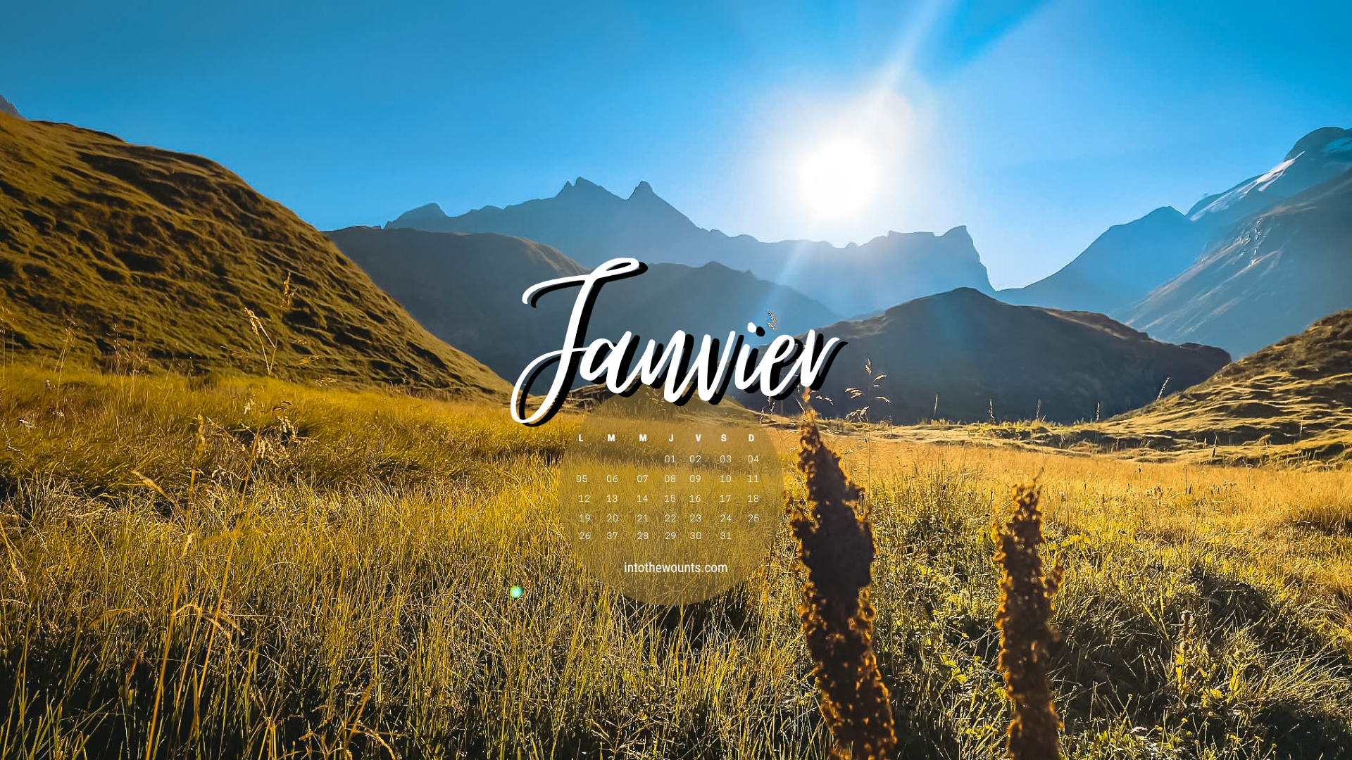 Fond d'écran janvier 2026 avec et sans calendrier pour pc et ordinateur