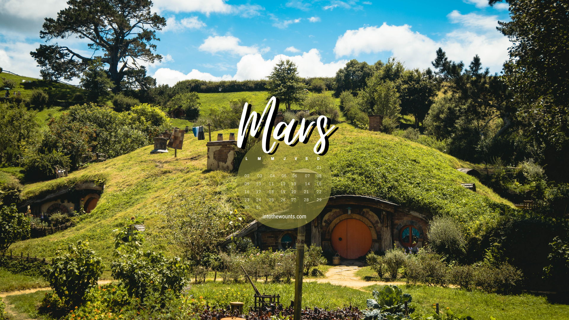 Fond d'écran mars 2026 avec et sans calendrier pour pc et téléphone