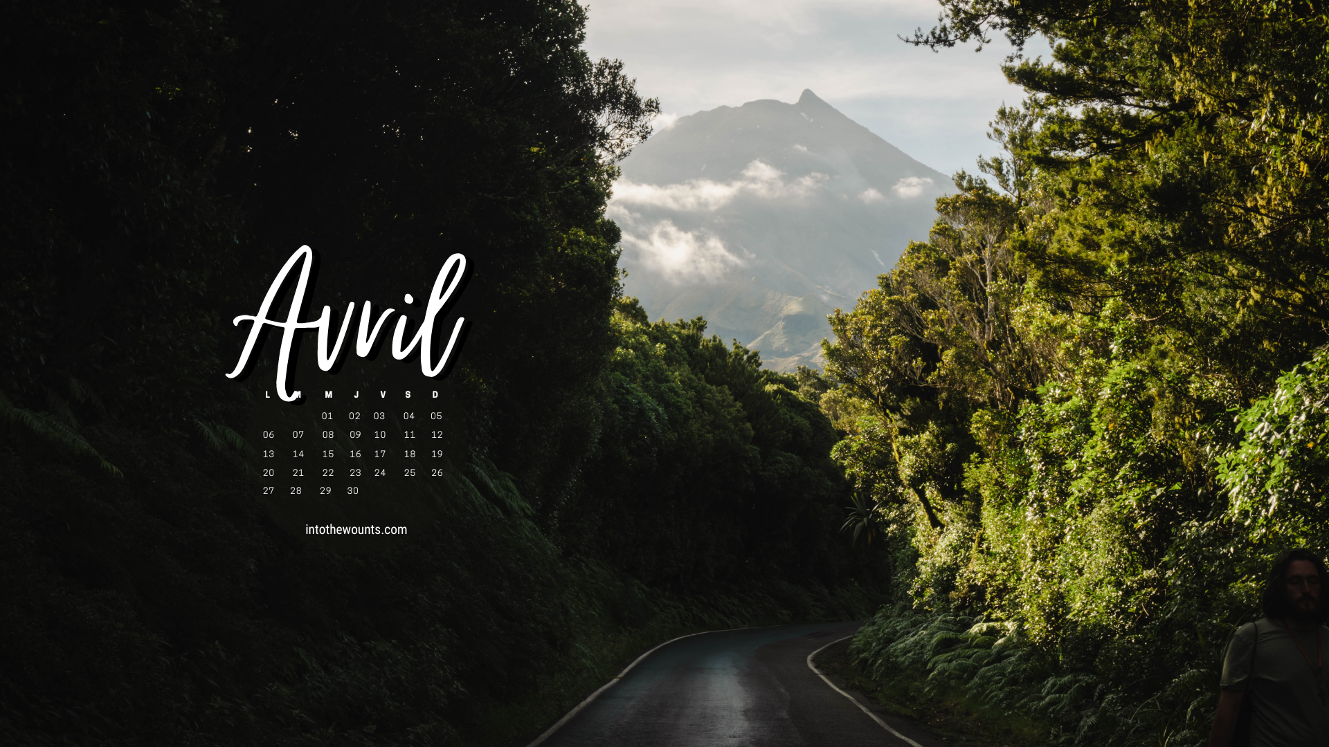 Fonds d'écran pour le mois d'avril 2026, avec et sans calendrier, pour téléphone et ordinateur. Thème nature, paysage, montagnes